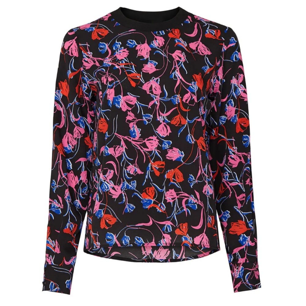 Thakoon Collective floral long sleeve blouse size 8